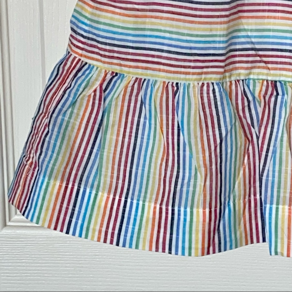 Gap Rainbow Striped Ruffle Dress - NEW!🌈 - Picture 3 of 11